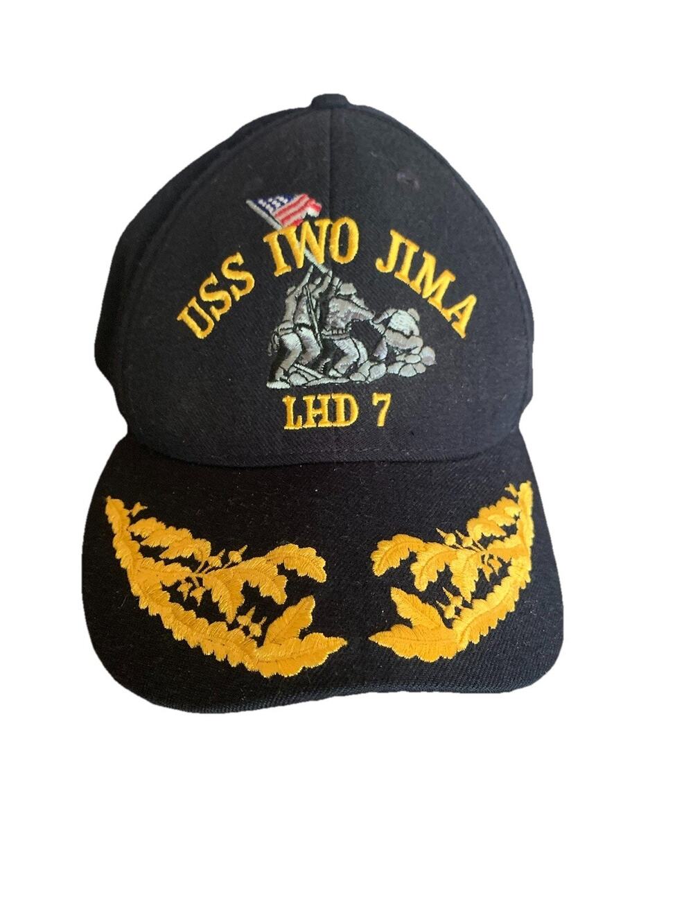 USS Iwo‎ Jima LHD-7 Hat Adult Adjustable Cap United States Navy USN EUC Htf Vtg